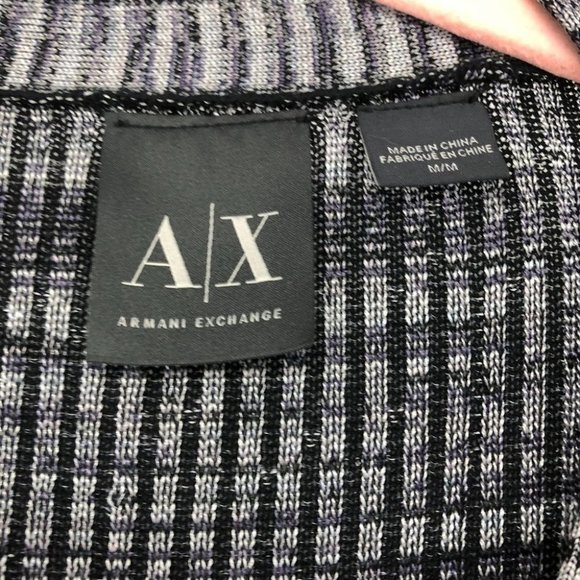 Armani Exchange grey purple space dye button front rayon cardigan - Picture 3 of 13